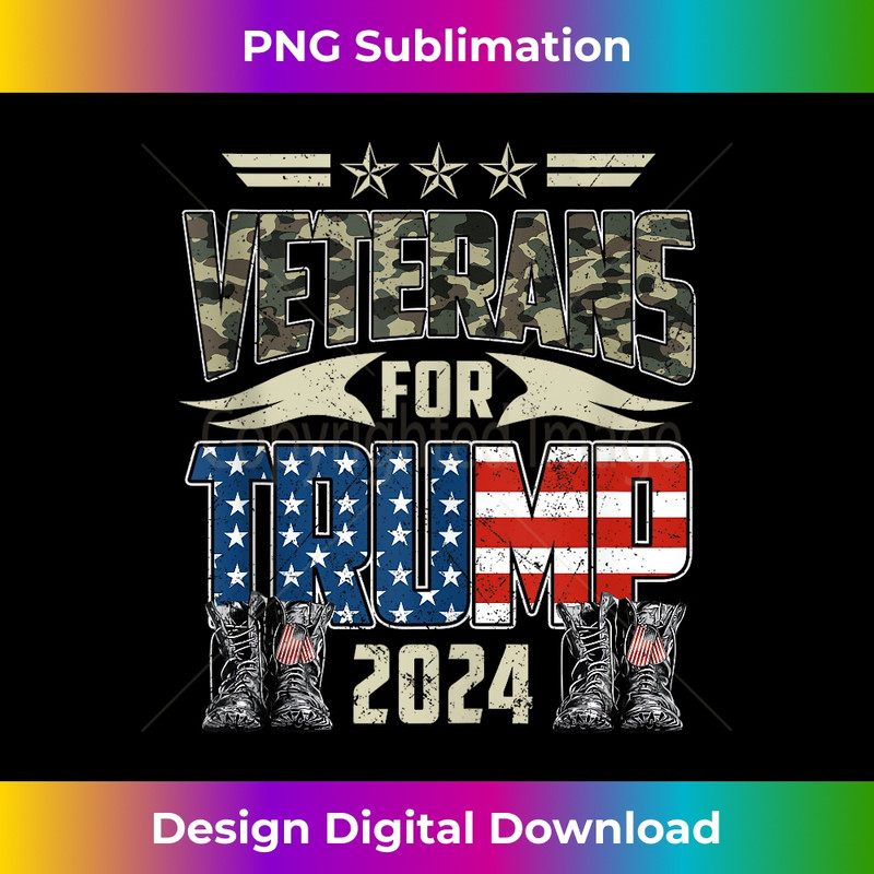 Dad Grandpa Veterans For Trump 2024 American Flag Camo Tank Top 0006.jpg