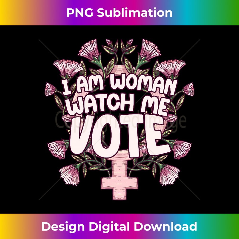 I Am Woman Watch Me Vote Flower Vintage Floral Style Long Sleeve 0005.jpg