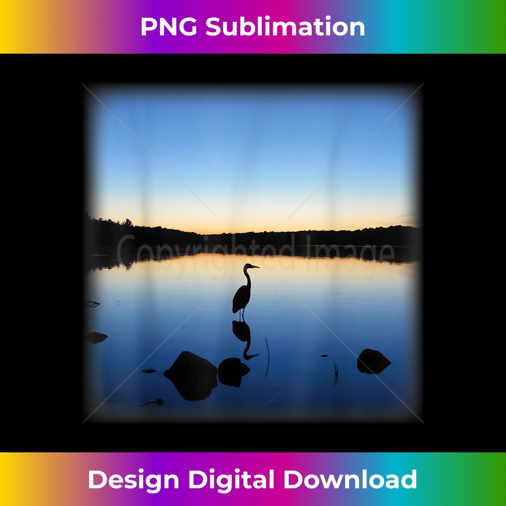 Great Blue Heron in Silhouette During Dusk at Horn pond 0850.jpg