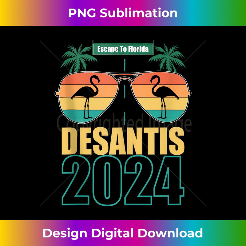 Desantis 2024 Election Escape To Florida Sunglasses Flamingo Tank Top 0108.jpg