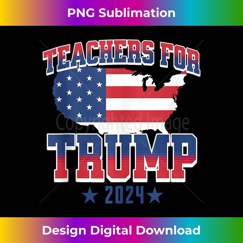 Teachers For Trump 2024 Election, Retro American Flag Tank Top 1096.jpg