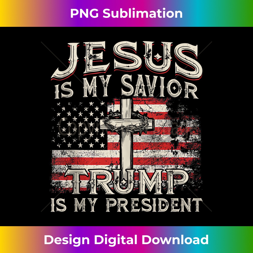 Jesus Is My Savior Trump Is My President American Flag Tank Top 0748.jpg