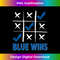 Blue Wins Tic Tac Toe Funny Blue Democratic Political Long Sleeve 0069.jpg