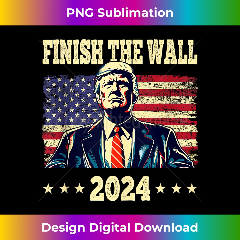 Trump Finish The Wall 2024 US Flag Retro Style For Men Women Tank Top 1383.jpg