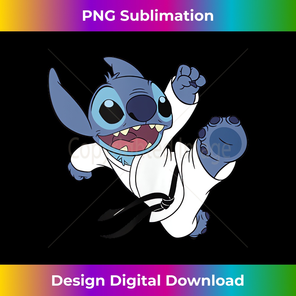 Disney Lilo & Stitch Karate Kick Black Belt Cute Logo Tank Top 0566.jpg