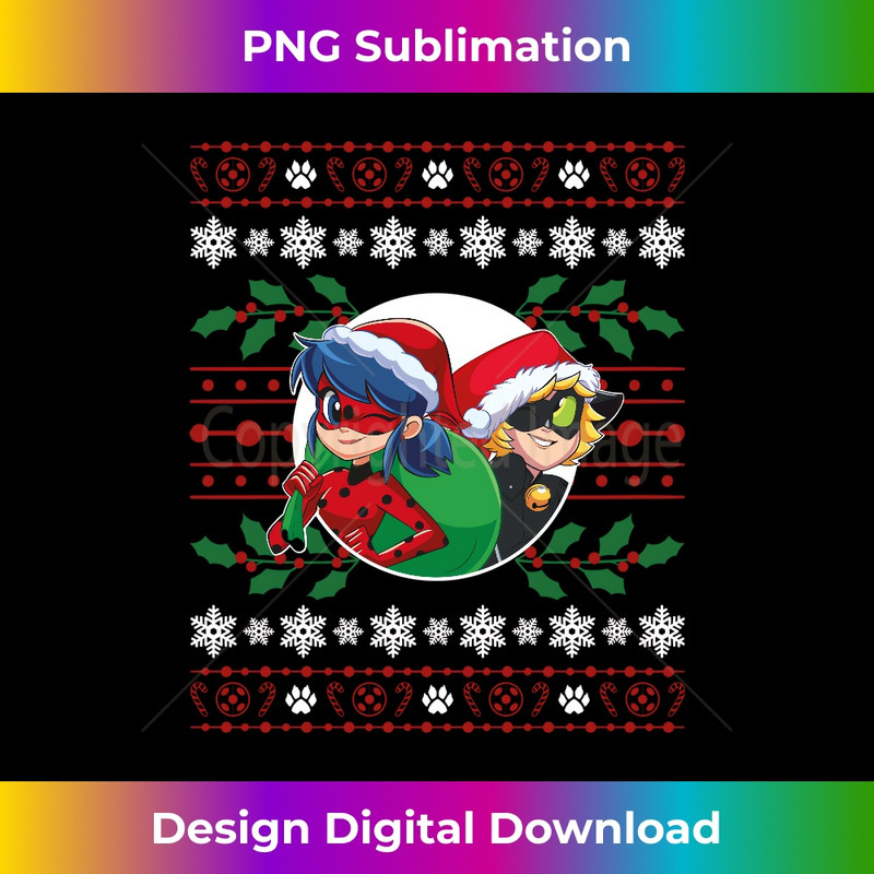 Miraculous Ladybug & Cat Noir with Christmas presents Long Sleeve 1132.jpg