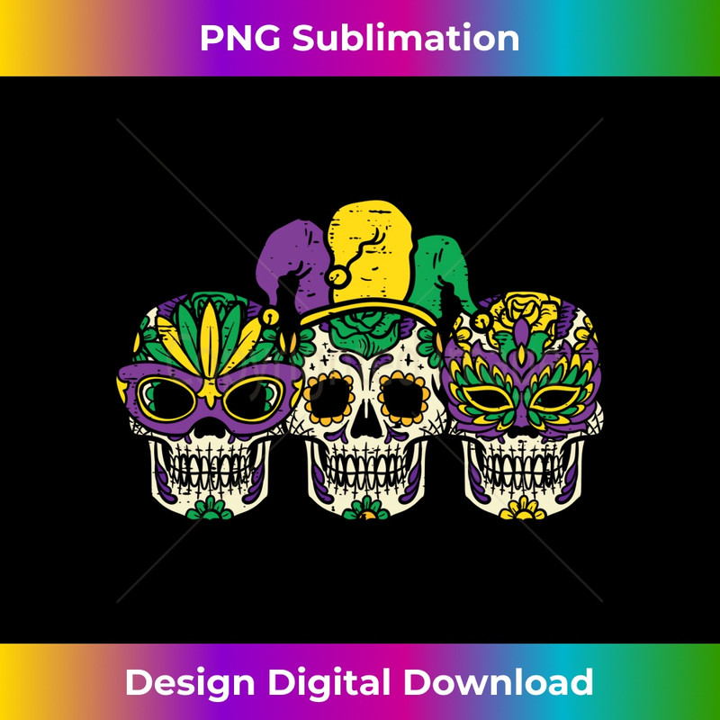 Sugar Skulls Mardi Gras Mask Jester Mexican Men Women Kids Long Sleeve 2217.jpg