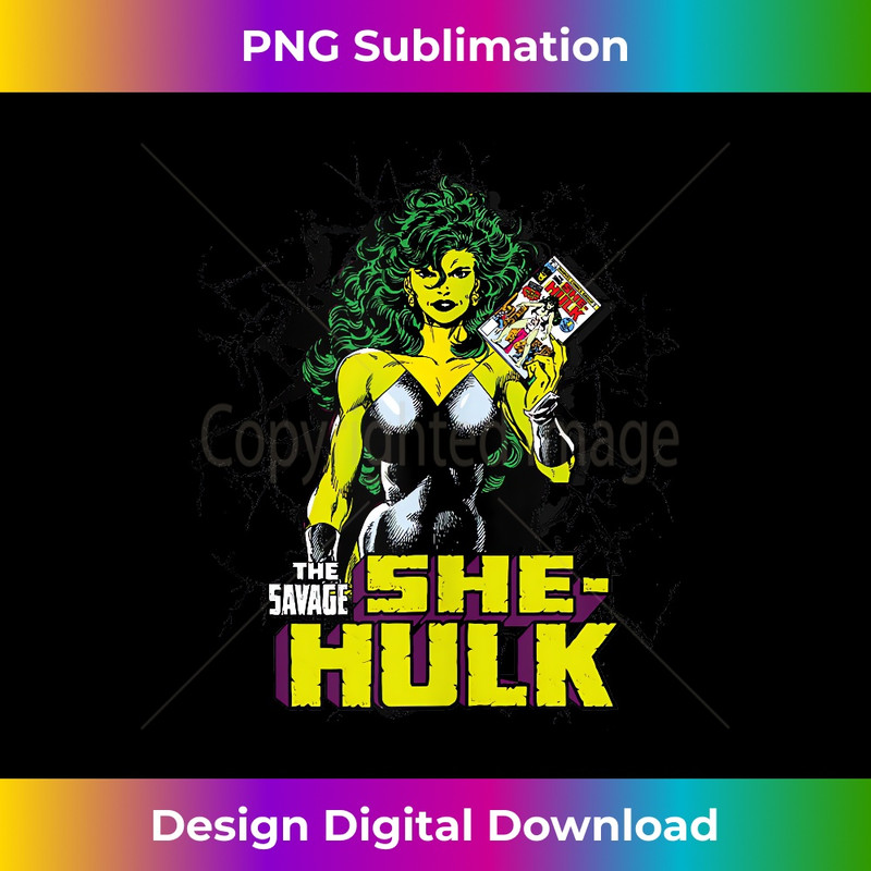 Marvel She-Hulk Holding Comic Book Portrait Tank Top 0714.jpg