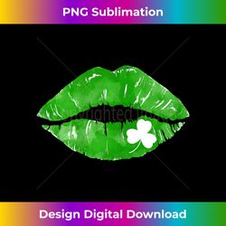 lips kiss kissing shamrock st patricks day irish beer gift - artisanal sublimation png file - chic, bold, and uncompromi