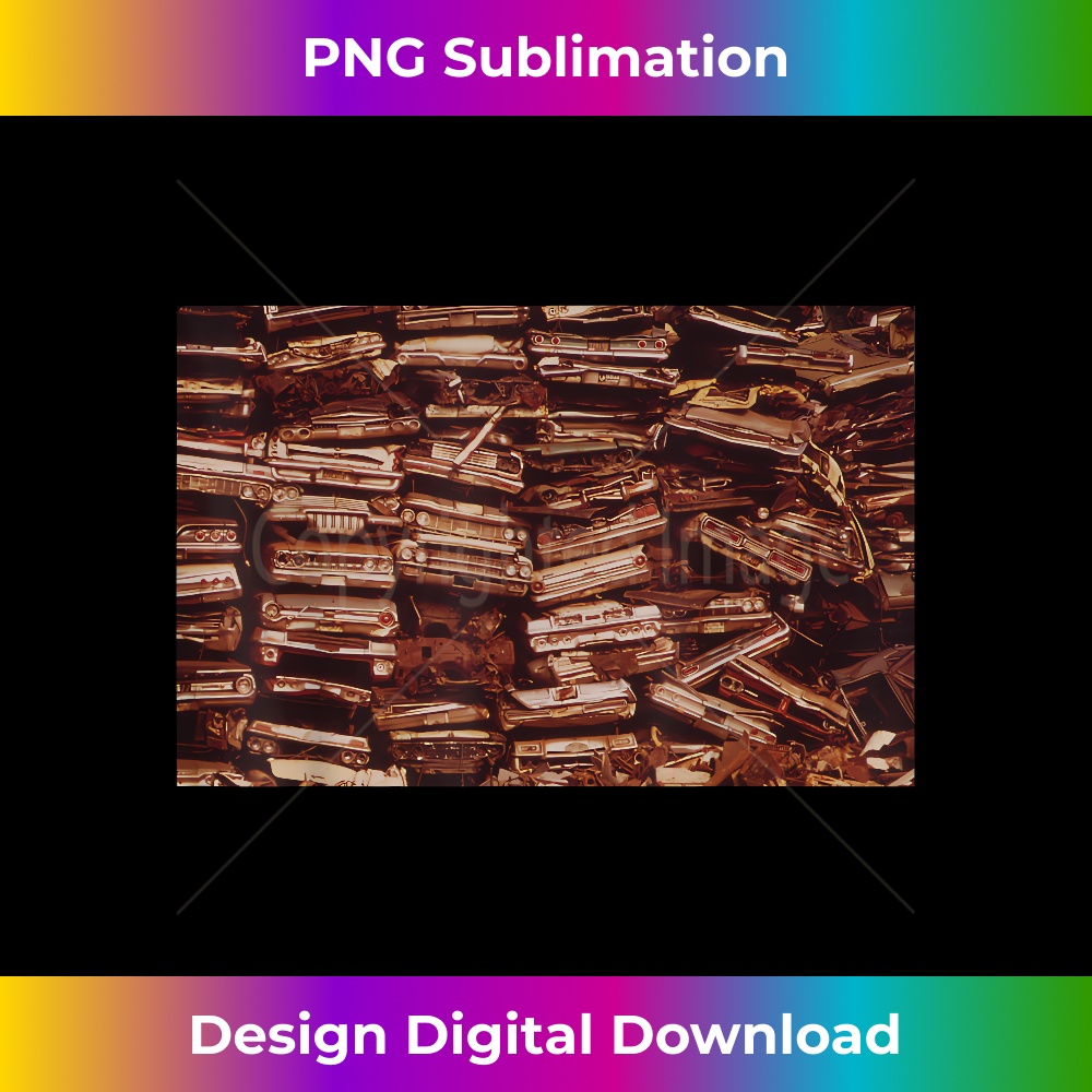 Junkyard T Shirt Stacked Cars in a Junk Yard Scrapper Tshirt 1308.jpg