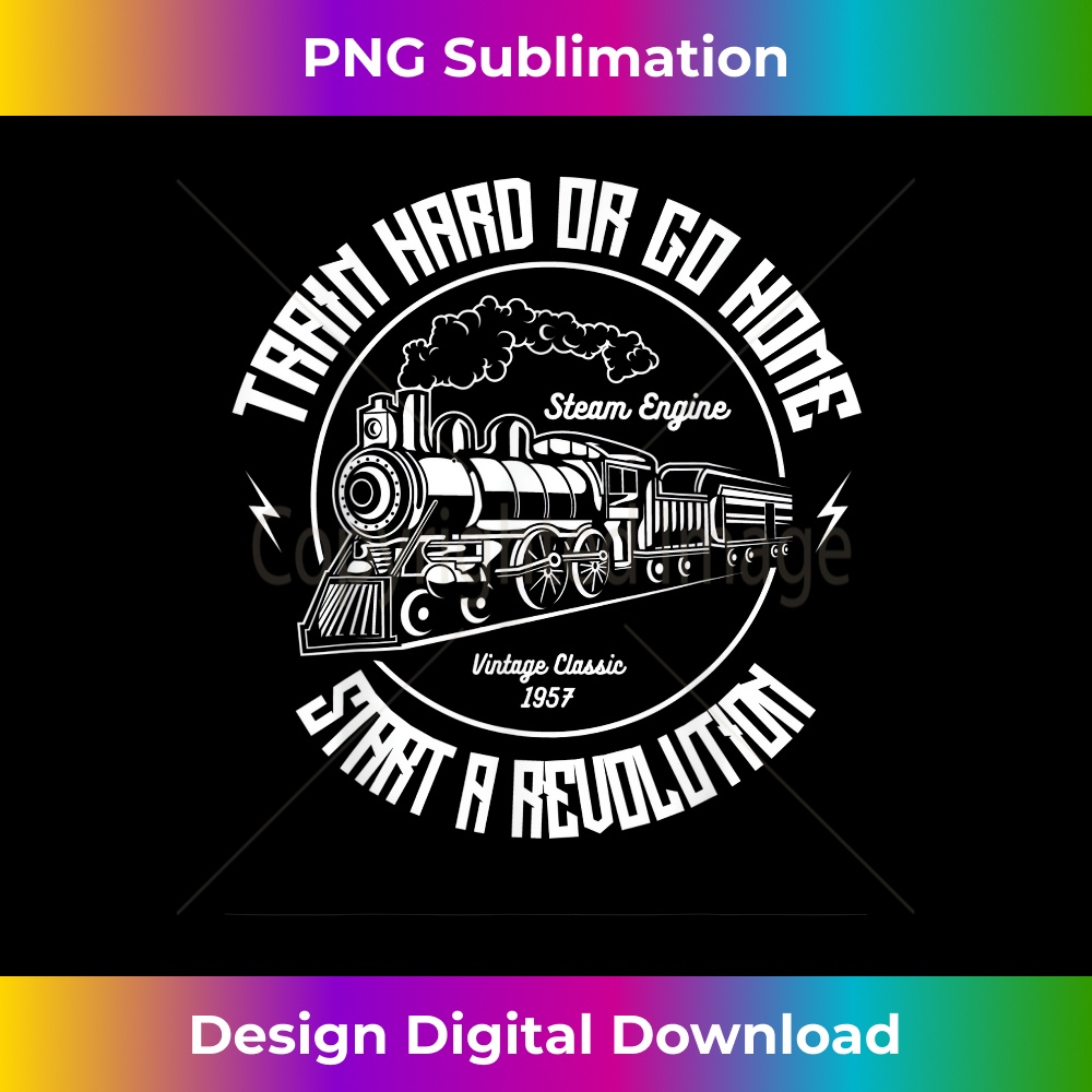 Vintage style Steam Engine train Tshirt 2434.jpg