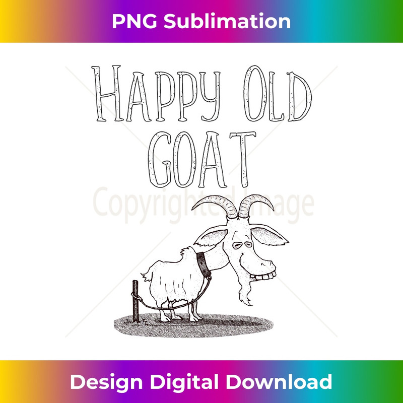 Happy Old Goat Funny Cartoon For Over The Hill Humor Long Sleeve 0799.jpg
