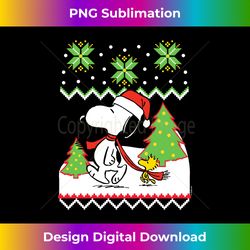 peanuts santa snow snoopy and woodstock long sleeve t-shirt long sleeve - sophisticated png sublimation file - infuse ev