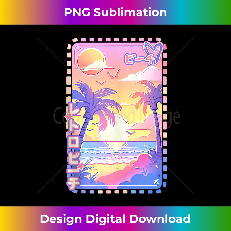 Retro Beach Sunset Nostalgia Y2K Pastel Aesthetic Tank Top 0867.jpg