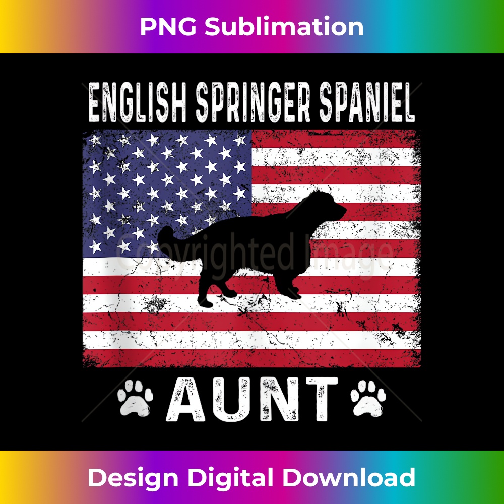 Funny English Springer Spaniel Aunt US Flag 4th Of July Tank Top 0817.jpg