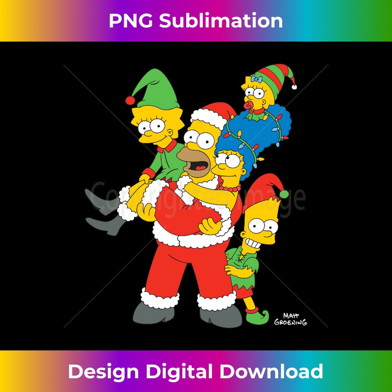 The Simpsons Marge Homer Bart Lisa Maggie Holiday Long Sleeve 1573.jpg