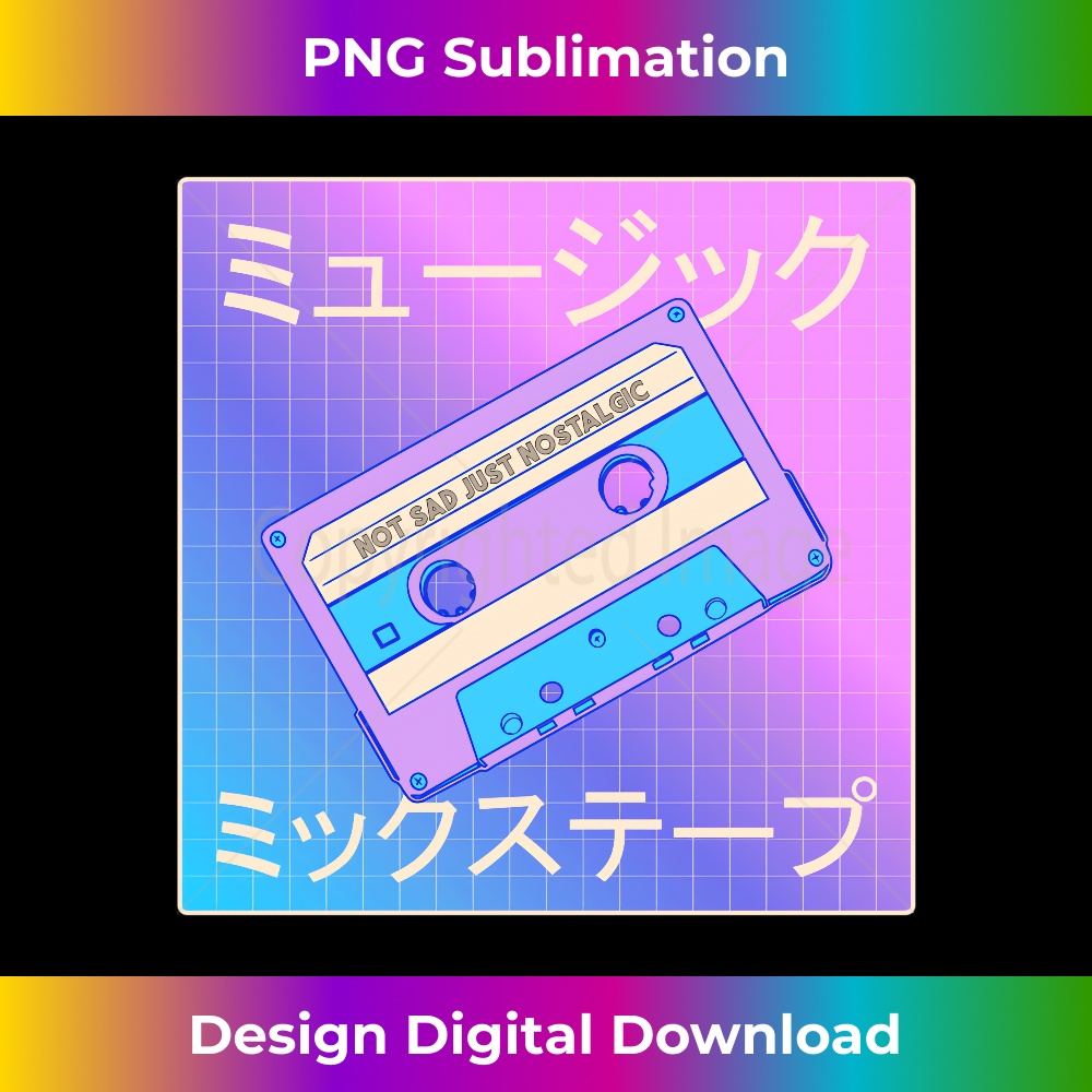 Trippy Aesthetic Colorful Cassette Japanese Retro Kanji Art Long Sleeve 2383.jpg