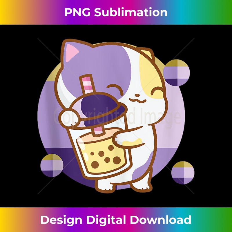 Cat Boba bubble tea anime kawaii neko kitten Tank Top - Bespoke Sublimation Digital File - Pioneer New Aesthetic Frontiers