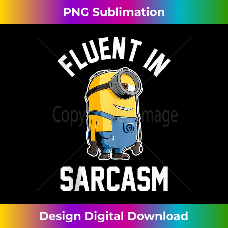 Despicable Me Minions Fluent In Sarcasm Smirk Portrait Tank Top - Artisanal Sublimation PNG File - Ideal for Imaginative Endeavors