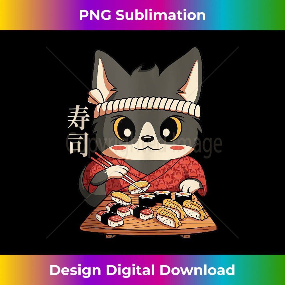 Kawaii Cat Sushi Bar Japanese Anime Lover Tank Top - Eco-Friendly Sublimation PNG Download - Elevate Your Style with Intricate Details