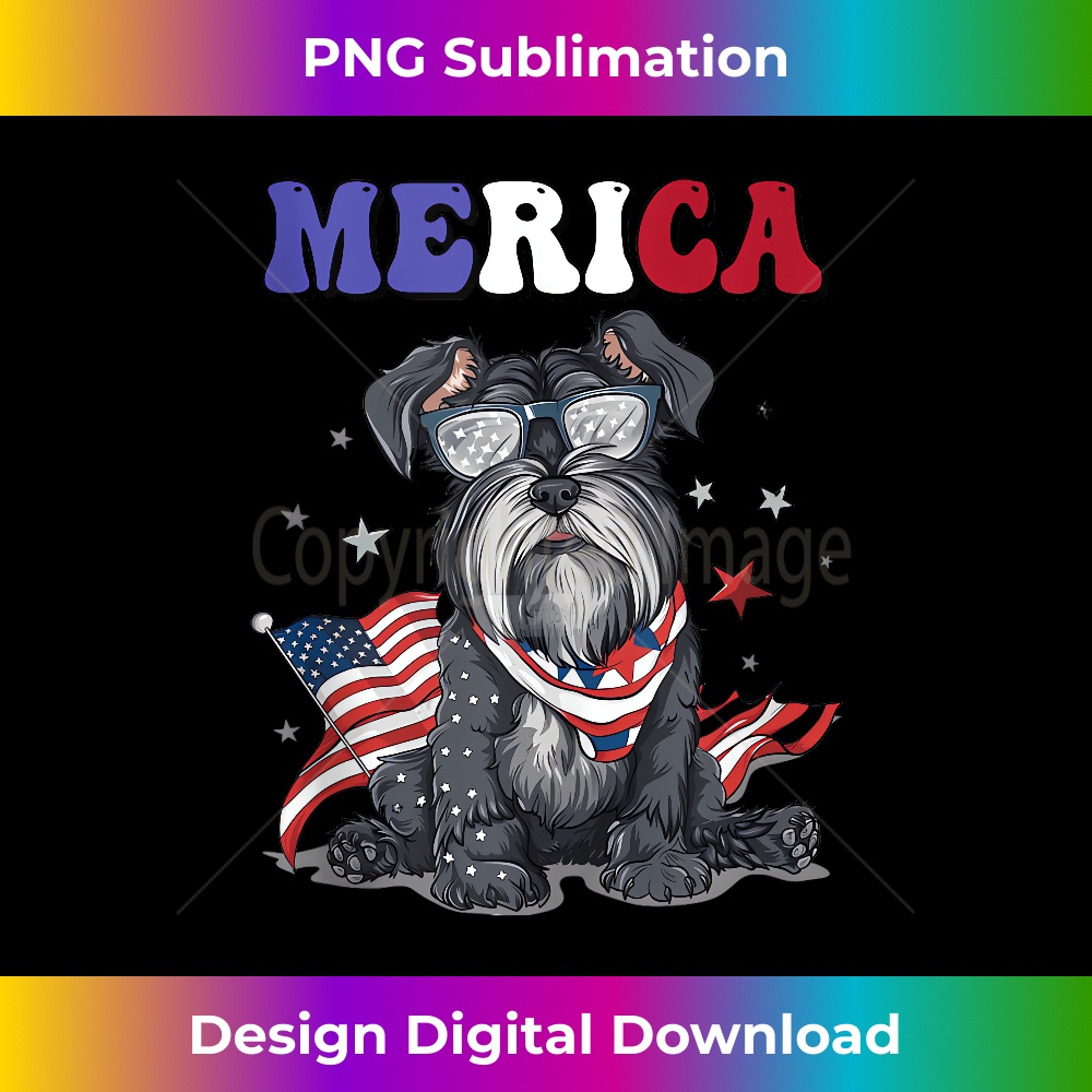 Merica Giant Schnauzer Dog 4th Of July Tank Top - Timeless PNG Sublimation Download - Tailor-Made for Sublimation Craftsmanship