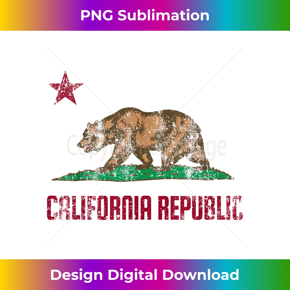 State of California Flag Retro Vintage Distressed Gift - Timeless PNG Sublimation Download - Tailor-Made for Sublimation Craftsmanship