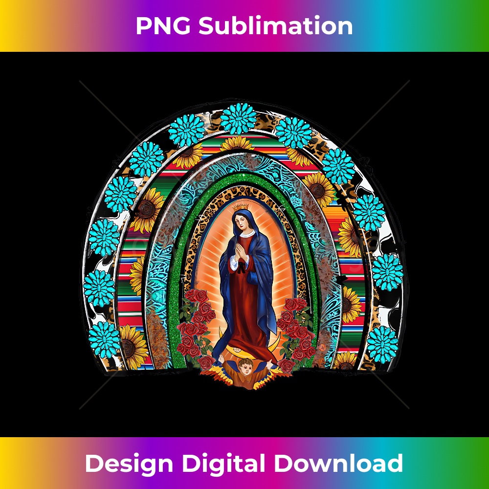Madre Our Lady Virgen de Guadalupe Abuela Mexican Rainbow - Bespoke Sublimation Digital File - Striking & Memorable Impressions