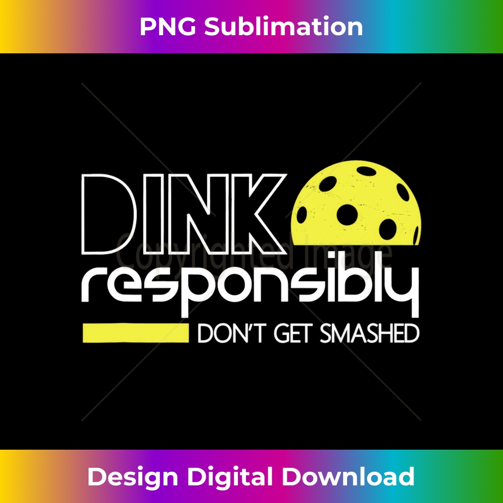 Funny Pickleball Player Dink Responsibly Don't Get Smashed Long Sleeve - Urban Sublimation PNG Design - Pioneer New Aesthetic Frontiers
