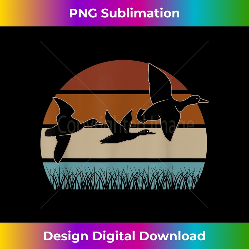 Mens Duck Hunting Retro Sunset Gift for Hunter - Luxe Sublimation PNG Download - Challenge Creative Boundaries
