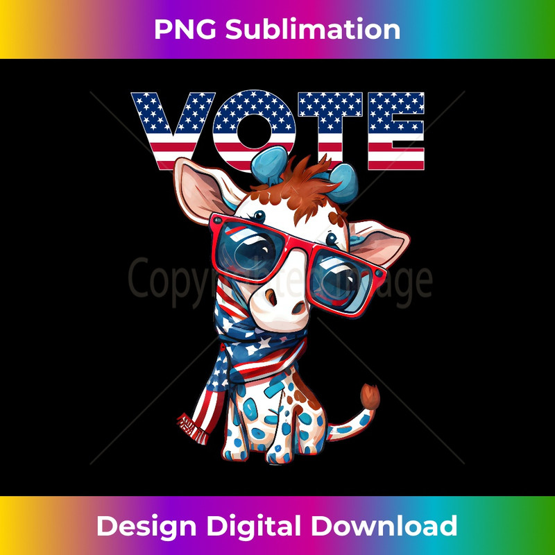 Proud American Giraffe US Flag Vote Next President Of The US Long Sleeve - Innovative PNG Sublimation Design - Customize with Flair