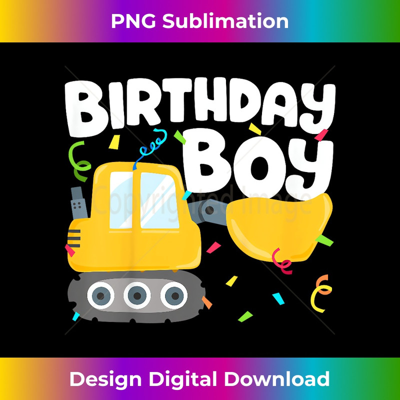 Kids Construction Truck Birthday Boy Excavator Scoop Digger - Bespoke Sublimation Digital File - Crafted for Sublimation Excellence