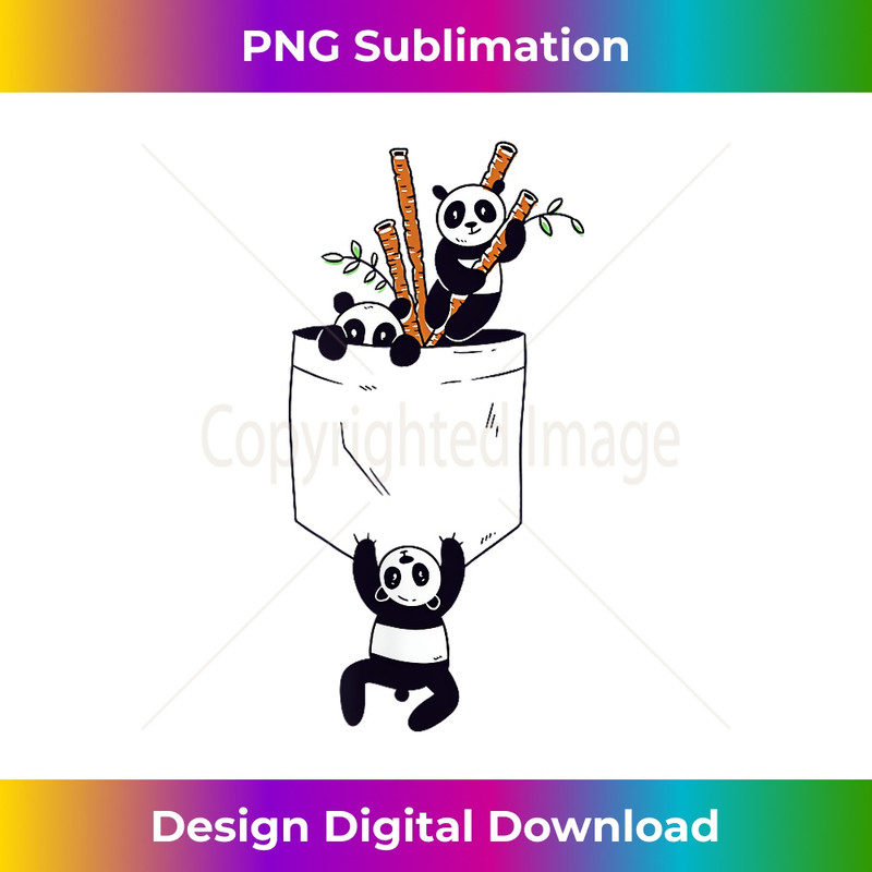 Panda In Pocket Cute Kawaii Panda Bear Playing In Pocket - Vibrant Sublimation Digital Download - Spark Your Artistic Genius