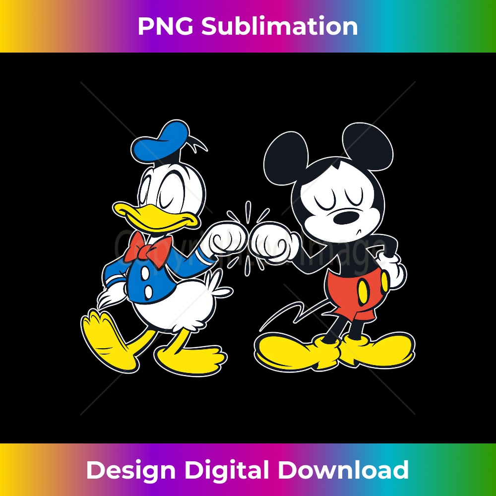 Disney Mickey Mouse and Donald Duck Best Friends Outline Long Sleeve - Sleek Sublimation PNG Download - Pioneer New Aesthetic Frontiers