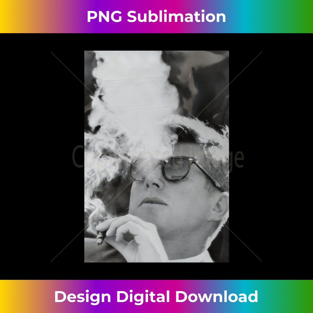 JFK Smoking with Shades John F. Kennedy President T-Shirt Long Sleeve - Bespoke Sublimation Digital File - Immerse in Creativity with Every Design