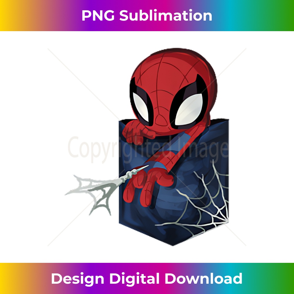 Marvel Spider-Man Kawaii Trapped In A Pocket Tank Top - Minimalist Sublimation Digital File - Lively and Captivating Visuals