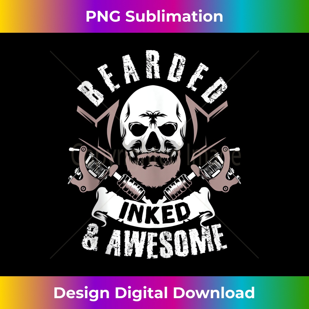 Mens Bearded Inked Awesome Funny Beard Retro Vintage Tank Top - Vibrant Sublimation Digital Download - Enhance Your Art with a Dash of Spice