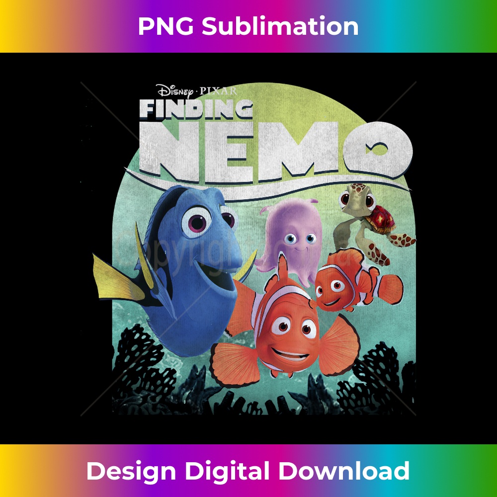 Disney Pixar Finding Nemo Group Shot Poster Long Sleeve Tee Long Sleeve - Sublimation-Optimized PNG File - Access the Spectrum of Sublimation Artistry