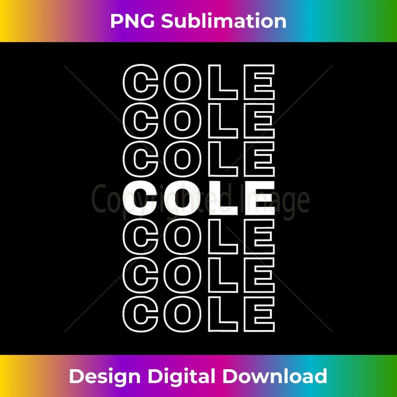 I Love Cole Retro Pattern Personalized First Name Tank Top - Bespoke Sublimation Digital File - Spark Your Artistic Genius