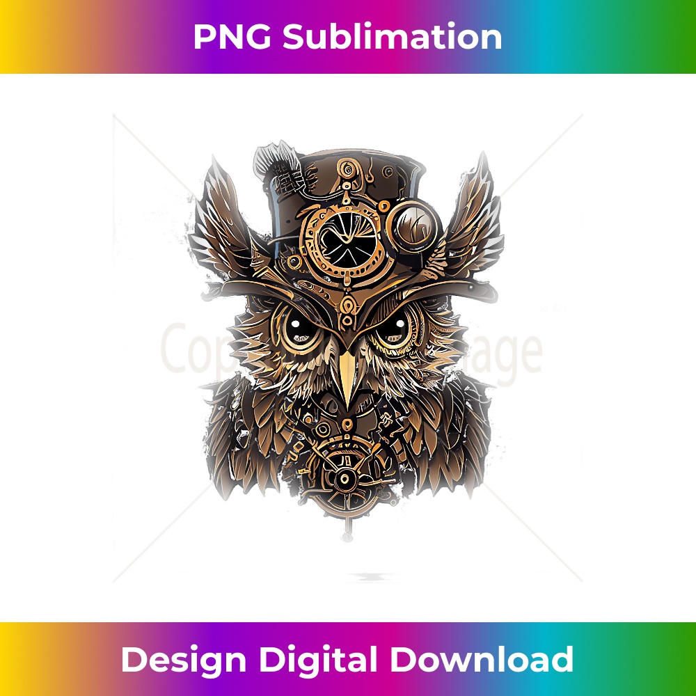 Image StickerDesign Steampunk Owl Clean Line Art - Bespoke Sublimation Digital File - Crafted for Sublimation Excellence