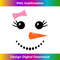 Snowman Girl Face With Bow For Girls Cute Christmas - Sublimation-Optimized PNG File - Lively and Captivating Visuals