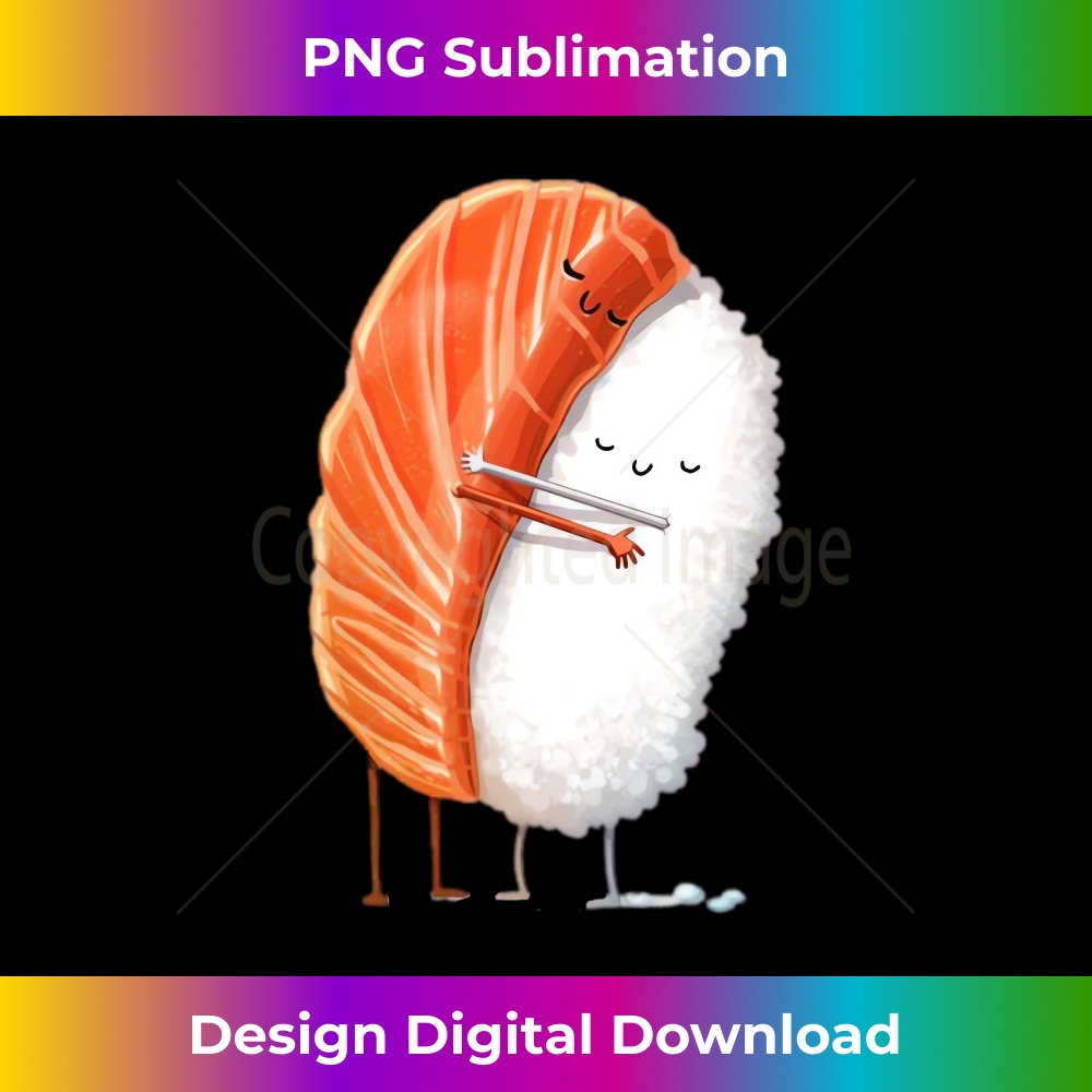 Sushi Hug Kawaii Graphic Long Sleeve - Minimalist Sublimation Digital File - Elevate Your Style with Intricate Details