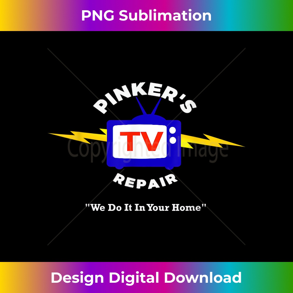 PINKER'S TV Repair - Contemporary PNG Sublimation Design - Tailor-Made for Sublimation Craftsmanship
