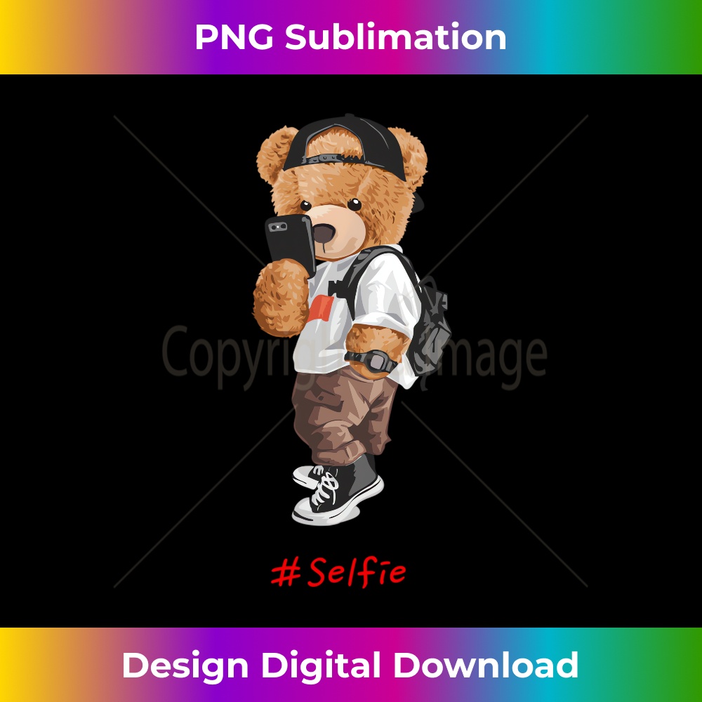 Men's Women's Kids Teddy Bear Graphic Cool Designs Funny Long Sleeve - Urban Sublimation PNG Design - Animate Your Creative Concepts