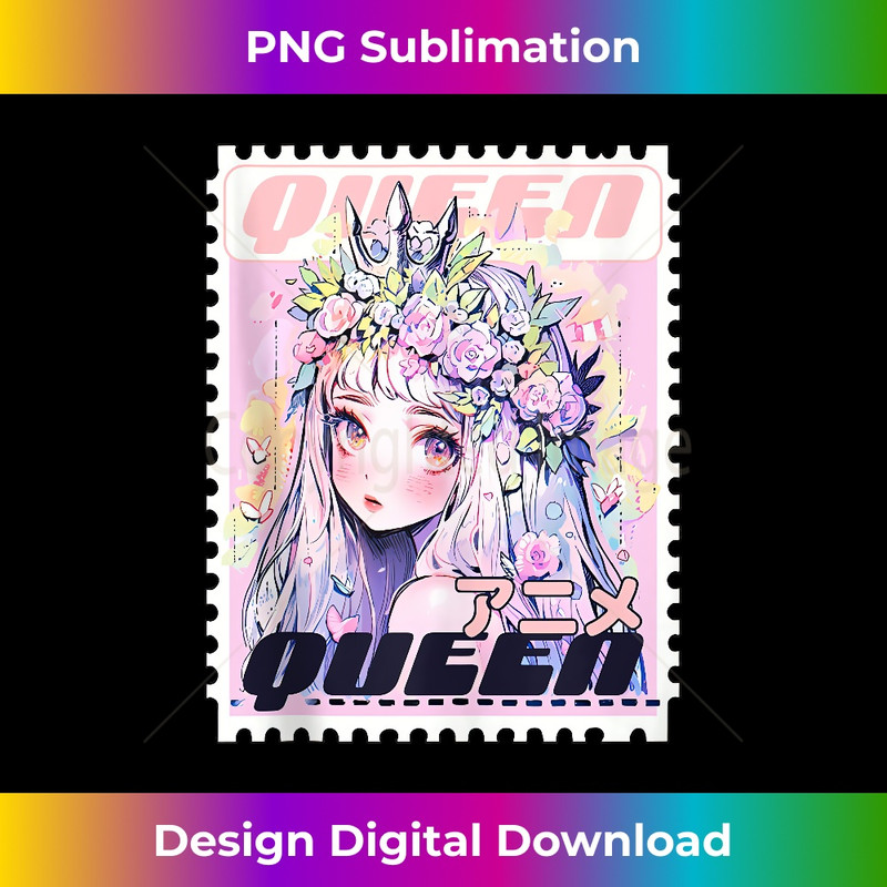 Waifu Floral Crown Y2K Anime Pastel Aesthetic Tank Top - Crafted Sublimation Digital Download - Enhance Your Art with a Dash of Spice