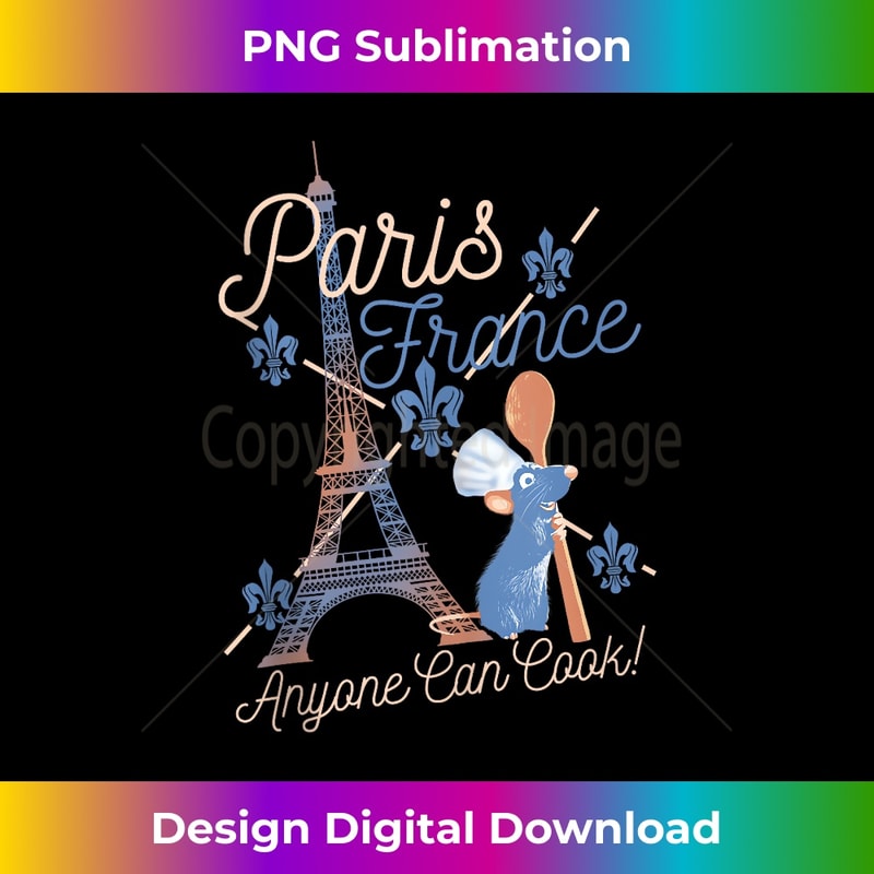 Disney Pixar Ratatouille Remy Paris France Poster Tank Top - Eco-Friendly Sublimation PNG Download - Animate Your Creative Concepts