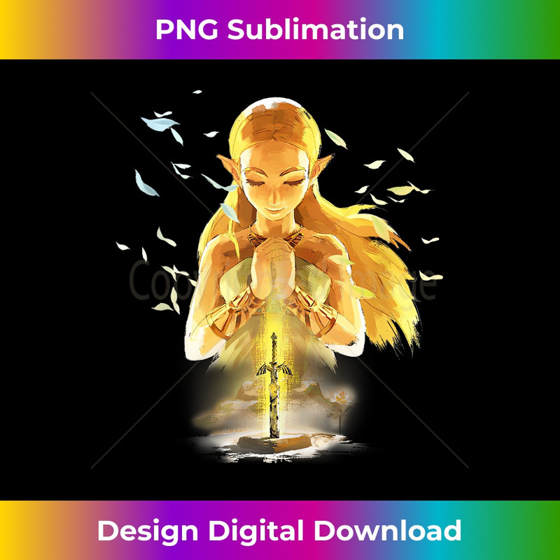 Zelda Breath Of The Wild Zelda Watercolor Portrait Tank Top - Luxe Sublimation PNG Download - Elevate Your Style with Intricate Details