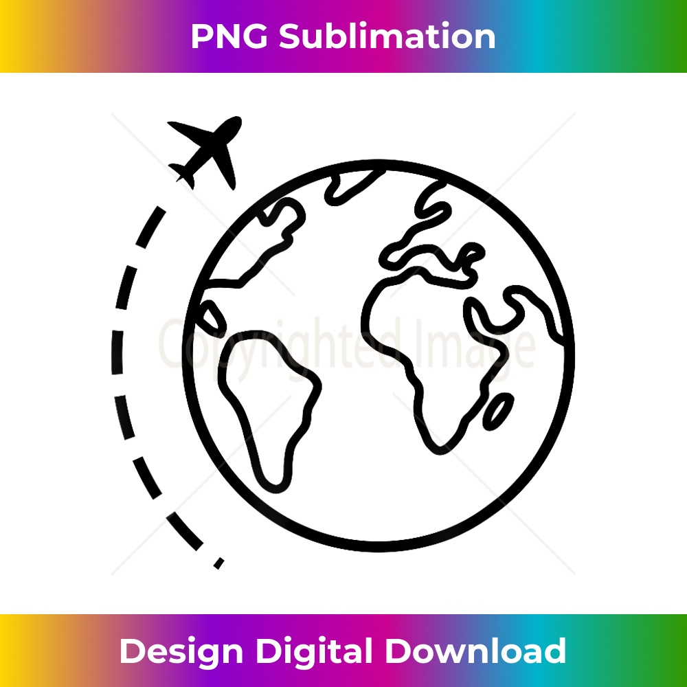 World Travel Retro Pilot Flight Attendant Traveler Gift - Vibrant Sublimation Digital Download - Ideal for Imaginative Endeavors