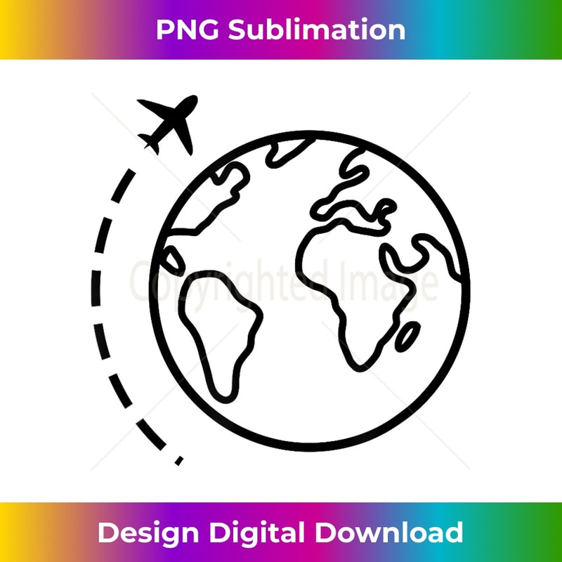 World Travel Retro Pilot Flight Attendant Traveler Gift - Vibrant Sublimation Digital Download - Ideal for Imaginative Endeavors