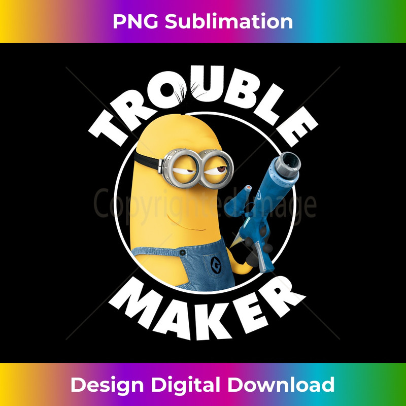 Despicable Me Minions Trouble Maker Mischievous Smile Long Sleeve - Sophisticated PNG Sublimation File - Ideal for Imaginative Endeavors