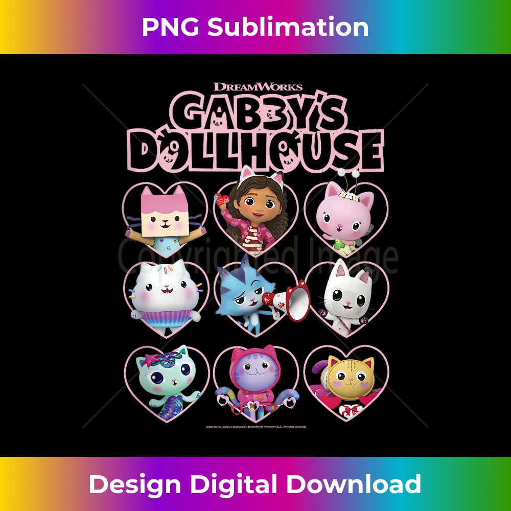 DreamWorks Gabby's Dollhouse Valentine's Day Group Shot Tank Top - Edgy Sublimation Digital File - Ideal for Imaginative Endeavors